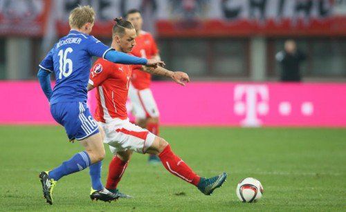 Sorgten für die Treffer gegen Liechtenstein: Marko Arnautovic (l.) und zwei Mal Marc Janko (r.), der sein 50. Länderspiel bestritt.