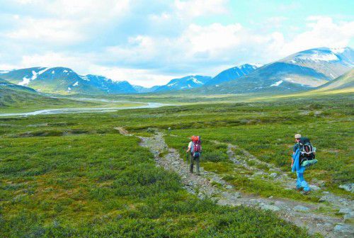 Beeindruckendes Panorama: Das Tjäktjavagge am Fuße des höchsten Bergs Schwedens.