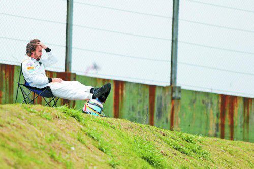 Das Auto streikt, Fernando Alonso macht Pause.