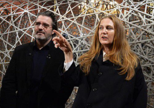 Olafur Eliasson und Francesca Habsburg im Winterpalais des Prinzen Eugen von Savoyen.