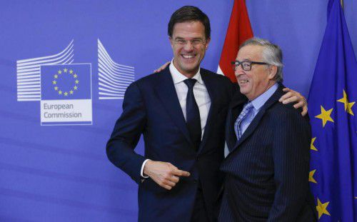 Auf Premierminister Mark Rutte (links, hier mit Kommissionspräsident Jean-Claude Juncker) warten viele Herausforderungen.