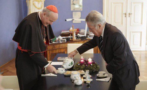Bundespräsident Heinz Fischer besuchte am Dienstag Kardinal Christoph Schönborn.
