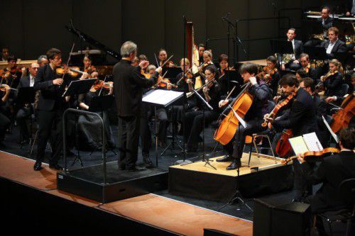 Das Symphonieorchester Vorarlberg unter Gérard Korsten gestern Abend im Feldkircher Montforthaus.