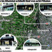 Rheintal-Raiba schließt fünf von acht Filialen
