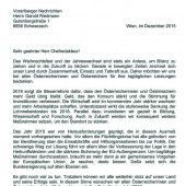 Heinz Fischer wünscht VN-Lesern frohes Fest
