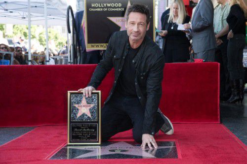 David Duchovny wurde für seine Auftritte in den Fernsehserien „Akte X“ und „Californication“ mit einem Hollywood-Stern belohnt.