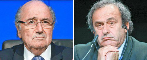 Die Ex-Präsidenten Joseph Blatter und Michel Platini.