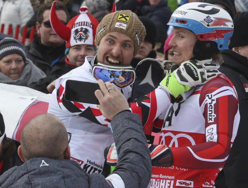 Gute Laune: Marcel Hirscher, Henrik Kristoffersen.