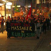 „Fackelmarsch“ der Kurden in Bregenz