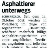 Falschen Asphaltierern das Handwerk gelegt