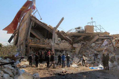 Bilder eines Spitals der Ärzte ohne Grenzen in Maret al-Numan zeigen das Ausmaß der Zerstörung.