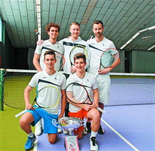 Das Meisterteam des TC Dornbirn: Alexander Grabher, Lukas Klien, Stefan Bildstein (hinten v. l.), Linus Erhart und Gabriel Pfanner (vorne v. l.).