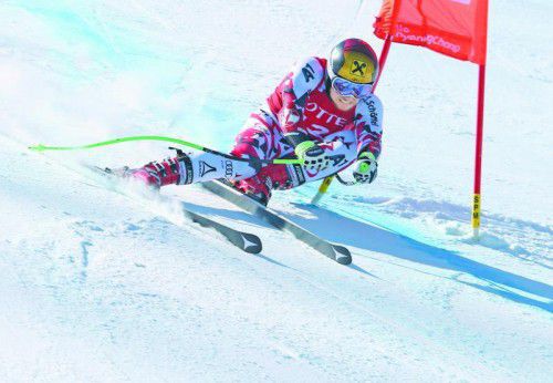 Der engagierte Auftritt im Super-G von Marcel Hirscher wurde mit Platz sieben belohnt.