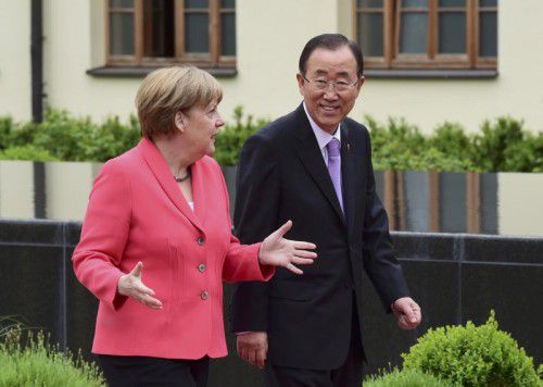 Ein Gespräch zwischen Angela Merkel und Ban Ki-moon soll von den US-Spionen abgehört worden sein.