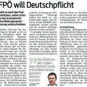 Zum FPÖ-Antrag der Deutschpflicht