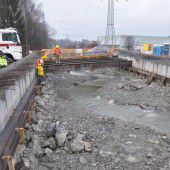 Brückenbau in Röthis im Plan