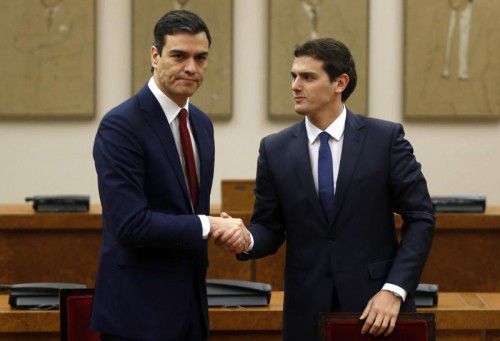 Pedro Sánchez (l.) und Albert Rivera sind sich einig.