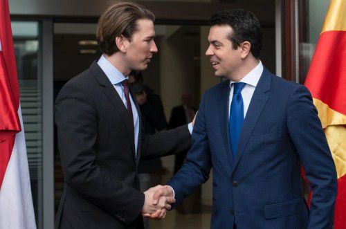 Sebastian Kurz traf Außenminister Nikola Popovski.