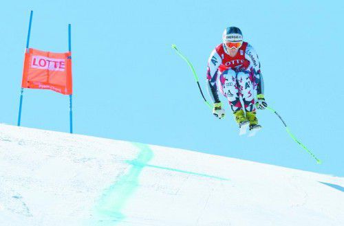Vincent Kriechmayr fuhr bei der Olympia-Generalprobe auf Platz drei und erreichte sein fünftes Top-Elf-Resultat im fünften Super-G in dieser Saison.