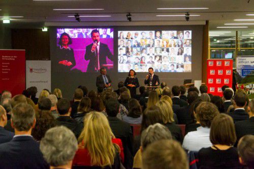 Volles Haus bei Präsentation der VN-Beilage „50 Köpfe von morgen“ in der Fachhochschule Dornbirn.