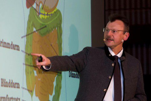 Anhand von verständlichen grafischen Darstellungen erklärte Primar Peter Fraunberger die Aufgaben des Blutes.