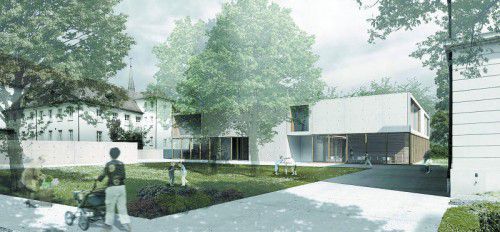 Ansicht des neuen Kindergartens Dornbirn-Marktstraße.