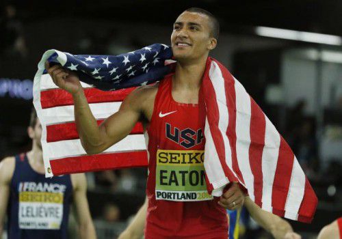 Ashton Eaton holt sich in seiner Heimatstadt WM-Gold.