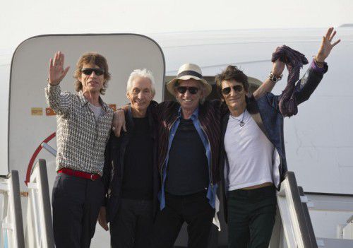 Auf Cuba gelandet: Mick Jagger (v.l.), Charlie Watts, Keith Richards und Ron Wood geben im Castro-Staat ein kostenloses Konzert.
