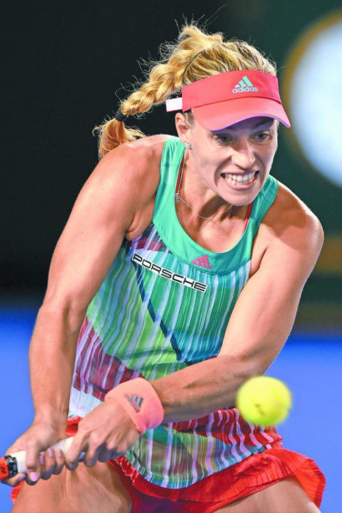 Bei Altmeister Agassi im Training: Angelique Kerber.