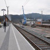Am Rankweiler  Bahnhof wird tüchtig gebaut