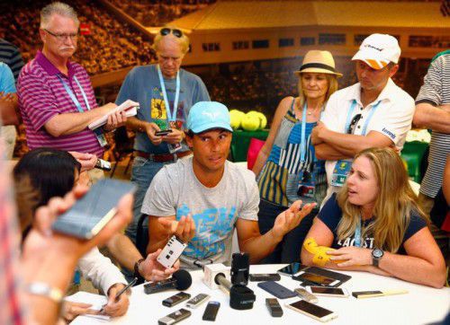 Der Spanier Rafael Nadal stellte sich in Indian Wells den schwierigen Fragen der Journalisten.
