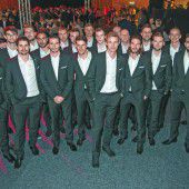 Sportfamilie in Feierstimmung