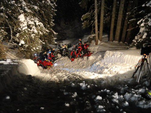 Die Rettungsaktion im Montafon bedeutete für die Bergrettung einen stundenlangen Einsatz in der Nacht.