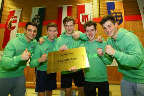 Die siegreichen Burschen (v. .l): Tobias Wagner, David Meusburger, Christian Huber, Michael Giesinger und Gabriel Pfanner.