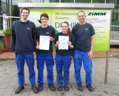 Gerold Egender (Lehrlingsausbilder), Daniel Fetz, Stefanie Gürth, Roman de Col (Lehrlingsausbilder).