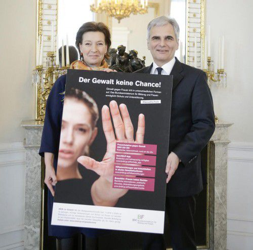 Heinisch-Hosek und Faymann mit neuer Kampagne.