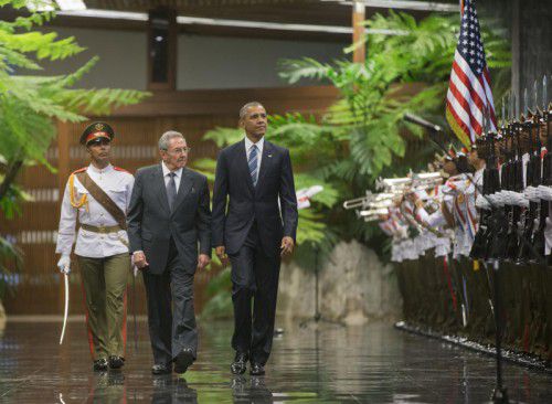 Obama und Castro treffen sich im Revolutionspalast. Es ist der erste Besuch eines US-Präsidenten seit 1928.