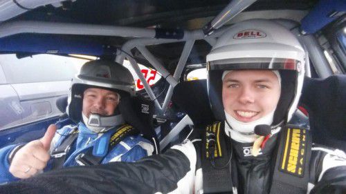 Rallye-Pilot Marco Schöbel (r.) mit Beifahrer Martin Tomasini.
