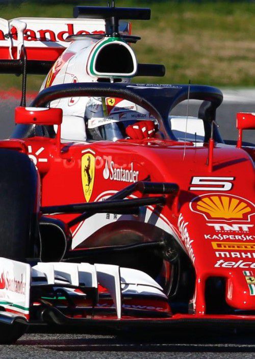 Vettel war mit dem Cockpit-Schutz „Halo“ schnell unterwegs.
