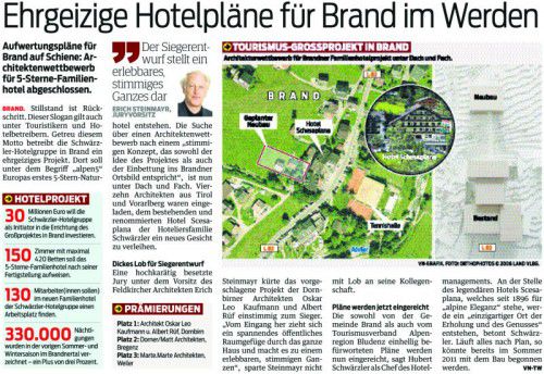 VN-Bericht vom 7. April 2010 zum Großprojekt in Sachen Hotelbau im Brandnertal.
