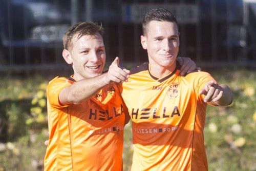 Wollen in die Westliga: Die DSV-Kicker Julian Birgfellner (links) und Julian Schelling.