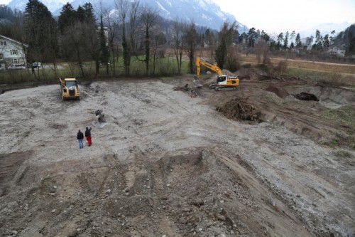 Zwischen Ill und Hämmerlestraße werden 200 Wohnungen entstehen. Am ersten Gebäude wird bereits gearbeitet.