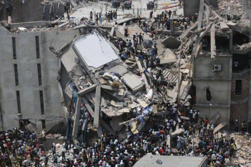 Bei dem Einsturz des Rana-Plaza-Gebäudes im April 2013 sind mehr als 1100 Menschen gestorben, rund 2500 weitere wurden verletzt.