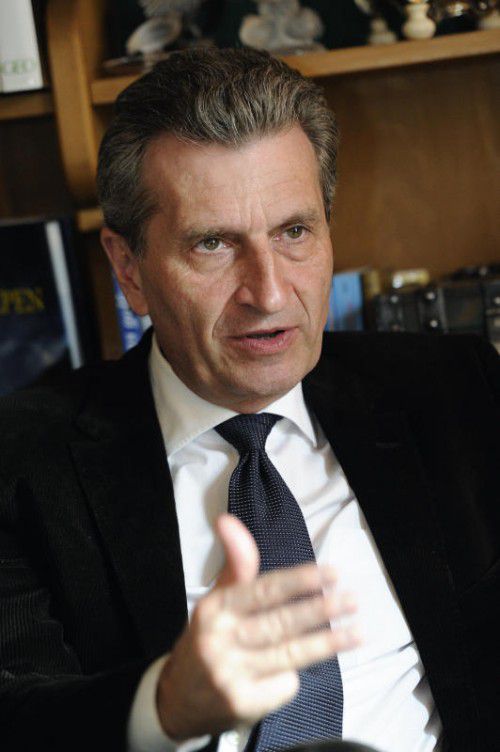 EU-Kommissar Günther Oettinger in Lech.