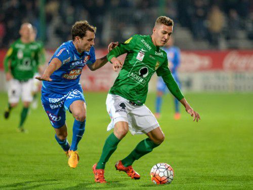 Hat er sich diesmal unter Kontrolle? Christian Haselberger (l.) macht heute gegen Austria Lustenau sein erstes Match nach fünf Spielen Sperre.