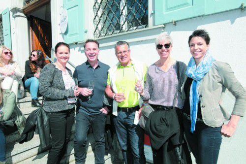 Hermine und Kurt Hebenstreit mit Hermann (Doppelmayr) und Birgit Frühstück sowie Isabel Kreilhuber (Tridonic).