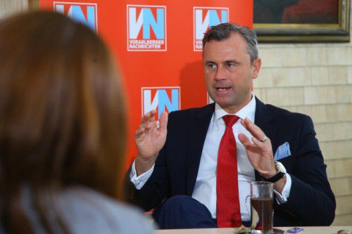 Hofburg-Bewerber Norbert Hofer erklärt im VN-Interview, dass er kein „Staatsnotar“ sein will.