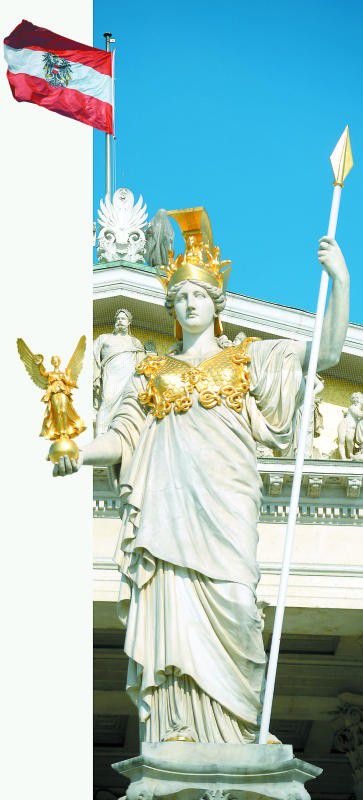 Pallas Athene vor dem Parlament in Wien: Dort würden sich bei Wahlen am Sonntag die Kräfteverhältnisse deutlich verändern.