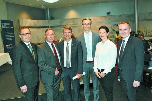 Thomas Giselbrecht, Helmut Steurer, Thomas Wachter, Joachim Heinzl, Barbara Mathis und Gernot Mödritscher (v. l.).