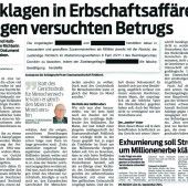 Nach Erbrechtsstreit samt Exhumierung nun Strafprozess